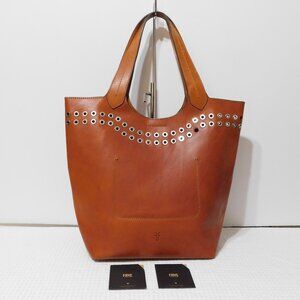FRYE Cassidy Studded Grommet Leather Boho Tote Shoulder Handbag Purse